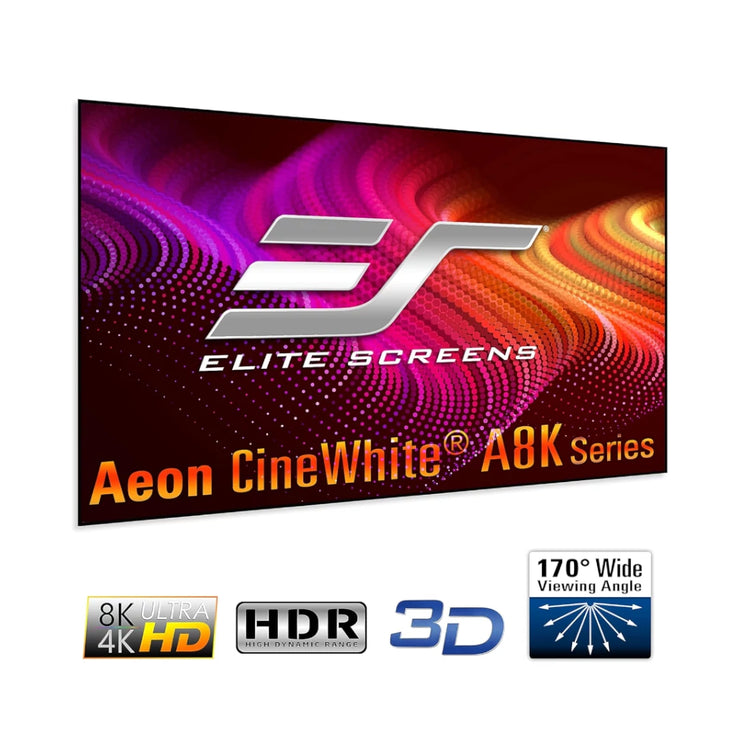 Elite Aeon Acoustic CineWhite ® A8K Fixed Frame Projection Screen Series (16:9)