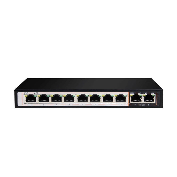 D-Link 8 Port Gigabit PoE Switch - 8 PoE+ 2 Uplink Port 250m DGS-F1010P-E