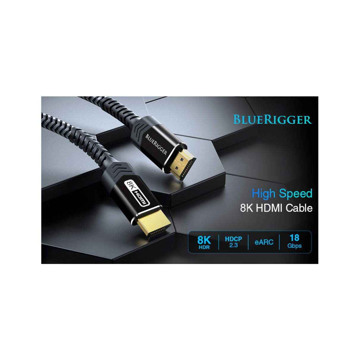 BlueRigger Ultra Series Braided 8K HDMI to HDMI Cable with 48Gbps Spee